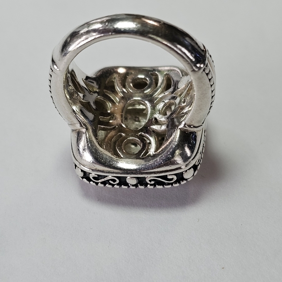 Heavy Artisan Crafted Pave Diamond Ring in Sterling Silver & 14k. Size 6! - Picture 5 of 6